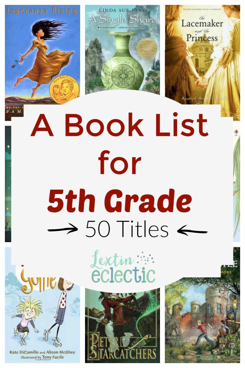 {Book List} 5th Grade Reading List Lextin Eclectic