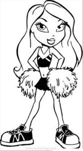 Bratz Sasha as Cheerleader Coloring Pages