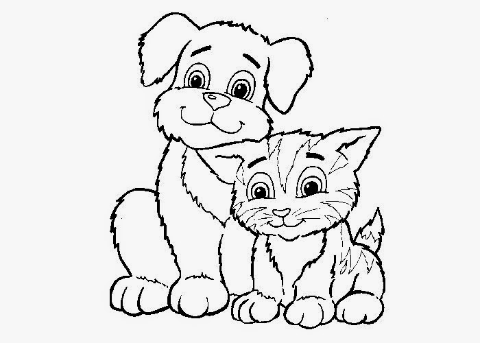 Coloring Pages Dogs And Cats