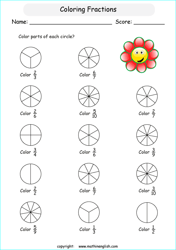 Fractions Worksheets Year 2