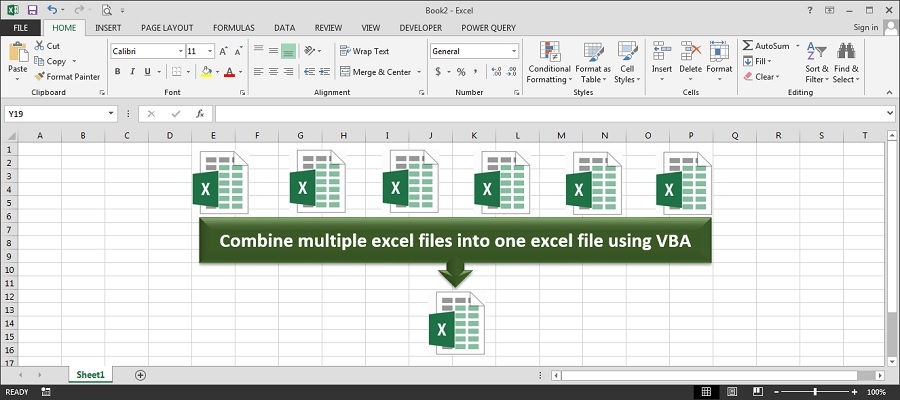 How to combine multiple excel files into one excel file using VBA