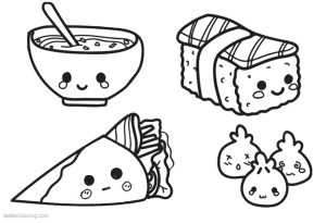 Cute Food Coloring Pages Lineart Free Printable Coloring Pages