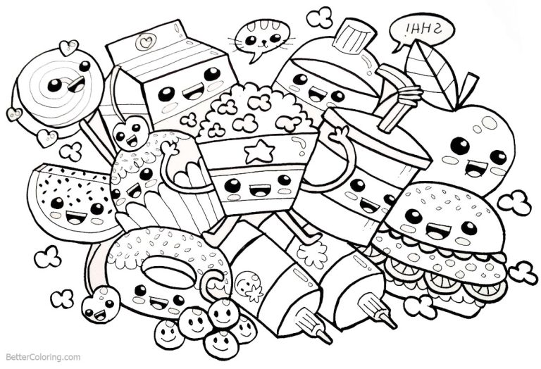 Printable Cute Coloring Pages Food
