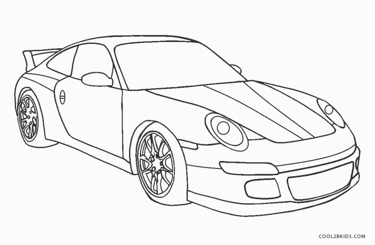 Race Car Coloring Page To Print