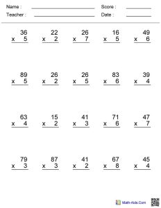 Double Digit Multiplication Worksheet 1 Hoeden at Home