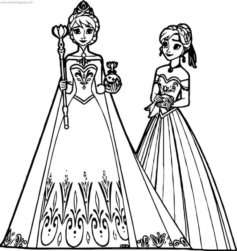 Elsa And Anna Colouring Pages Pdf