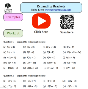 Simplifying Algebraic Fractions Worksheet Corbettmaths Askworksheet