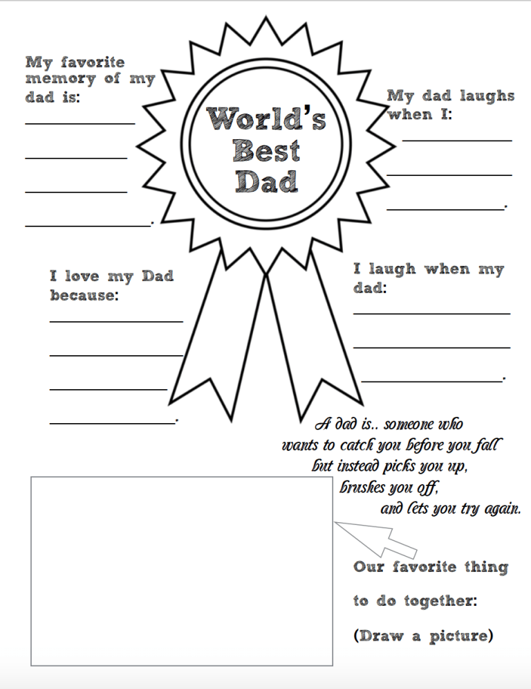 Fathers Day Coloring Pages Pdf