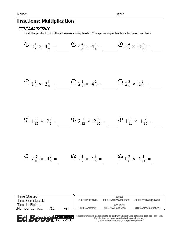 Improper Fractions To Mixed Numbers Worksheets 6Th Grade