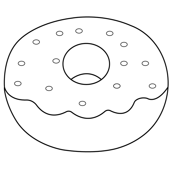 Donut Coloring Page To Print,Printable,Doughnut