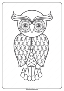 Free Printable Owl Pdf Animals Coloring Pages 011
