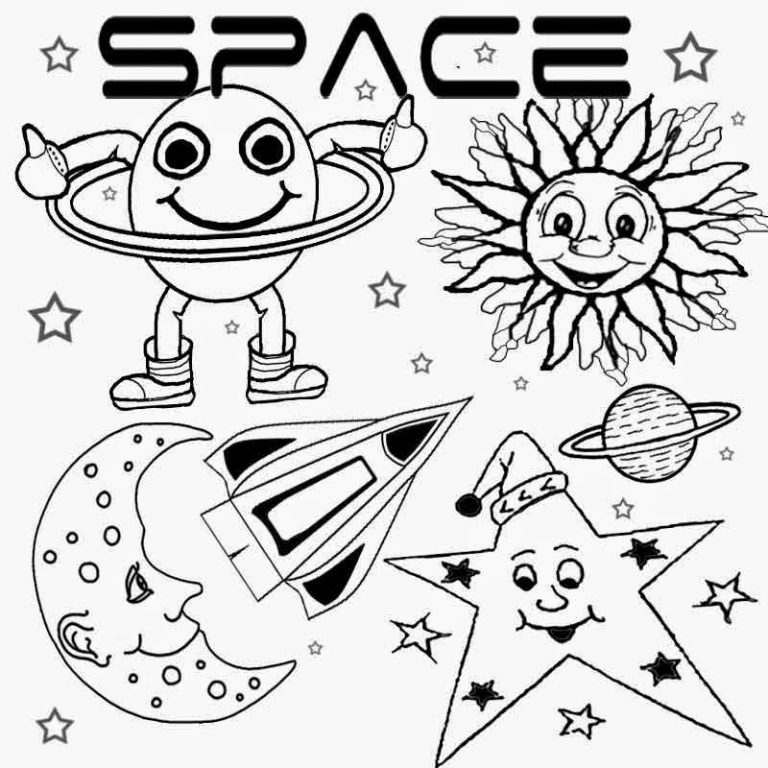 Space Coloring Pages For Kindergarten
