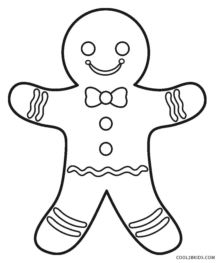 Gingerbread Person Coloring Page