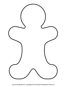 Gingerbread Man Template, Clipart & Coloring Page for Kids