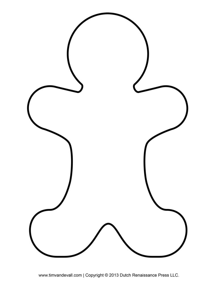 Gingerbread Man Coloring Page Template