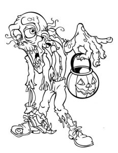 Halloween Scary Monster Coloring Page Coloring Sky