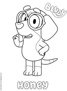 Coloring page Bluey Honey