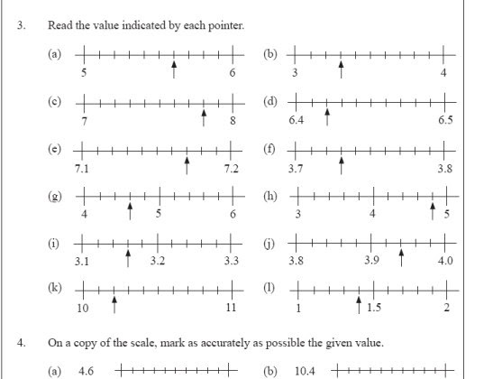 Number Line Fractions And Decimals Worksheets