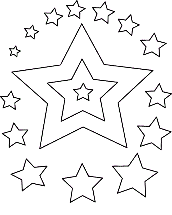 Star Coloring Pages For Kindergarten