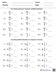 Mrs. White's 6th Grade Math Blog CONVERTING IMPROPER FRACTIONS TO