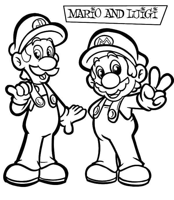 Coloring Pages Luigi Super Mario