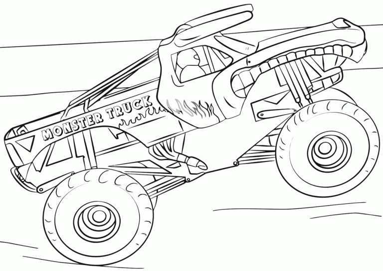 Monster Truck Colouring Pages Free Printable