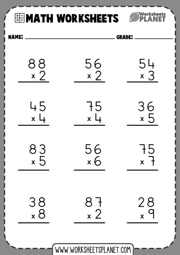 Multiplication 2 Digit By 2 Digit Worksheet Pdf Mundode Sophia