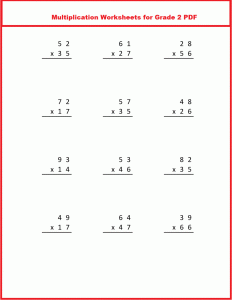 5+ Printable Multiplication Table Worksheets For Grade 2 in PDF The