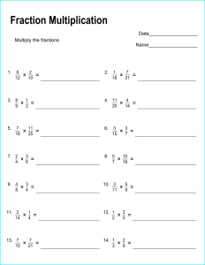 Free printable multiplying fractions worksheets with answers