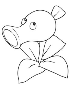 Peashooter in Plant vs Zombie Coloring Page Coloring Sky