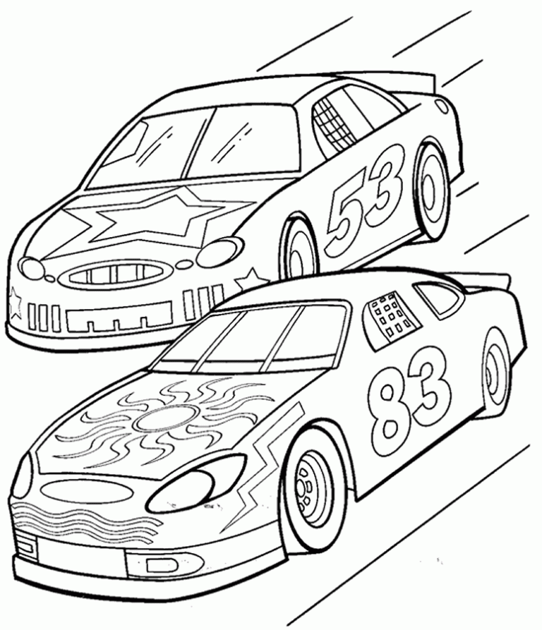 Race Car Coloring Pages Free To Print