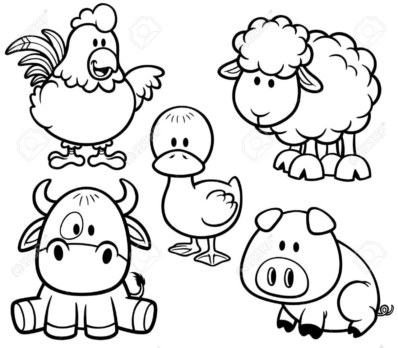Cute Baby Farm Animal Coloring Pages Best Coloring Pages For Kids