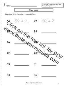 Get Expanded Form Worksheets 2Nd Grade Gif Sutewo
