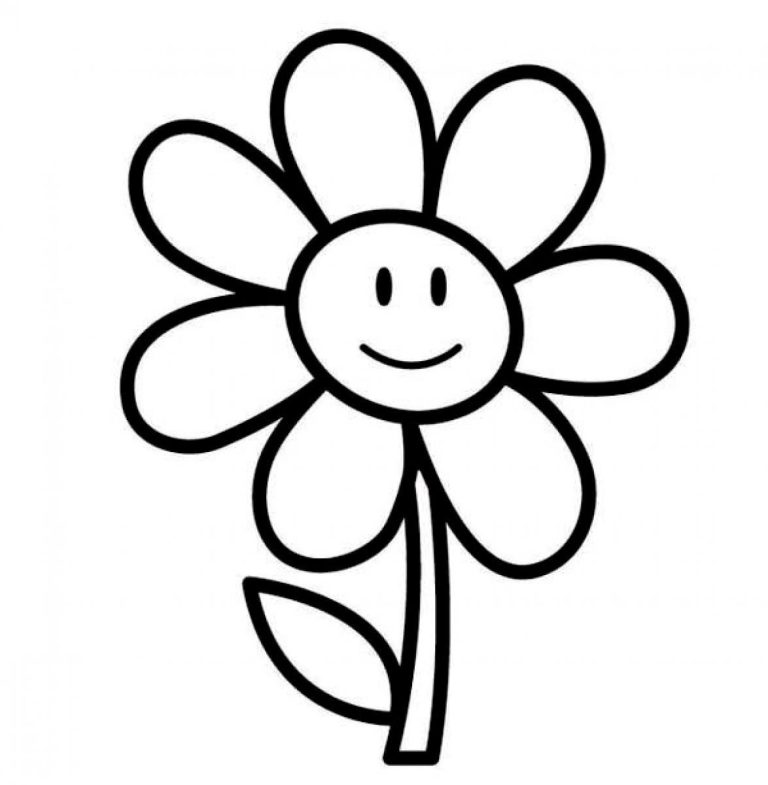 Simple Coloring Pages Flowers