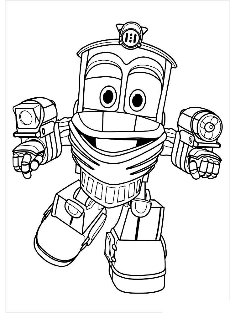 Coloring Pages Robot Trains