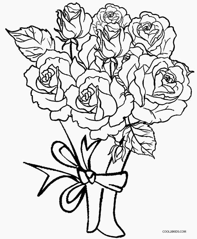 Coloring Page Flowers Rose