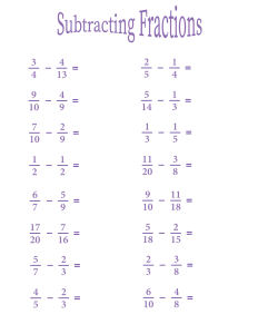 Printable adding and subtracting fractions worksheets (with different
