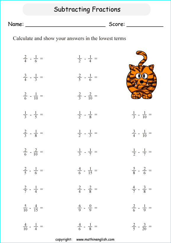 Fraction Number Line Worksheets Grade 6