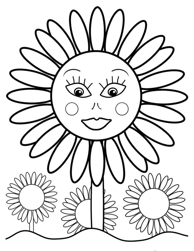 Sunflower Coloring Page Free
