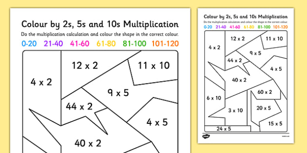 2S 5S 10S Multiplication Worksheet