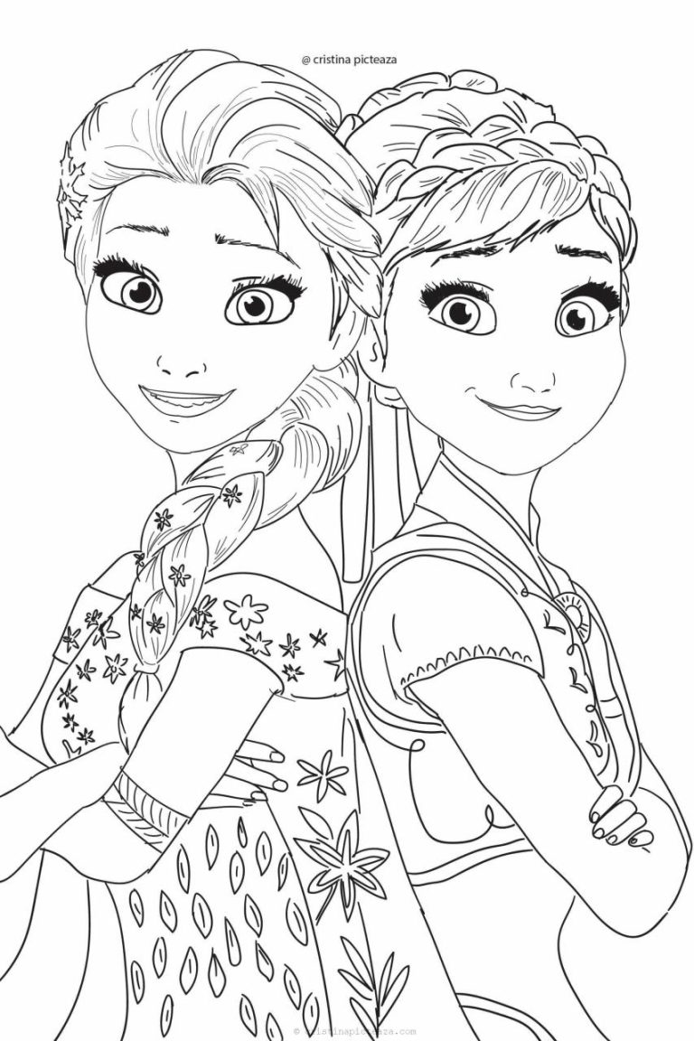 Frozen Colouring Pages Elsa And Anna