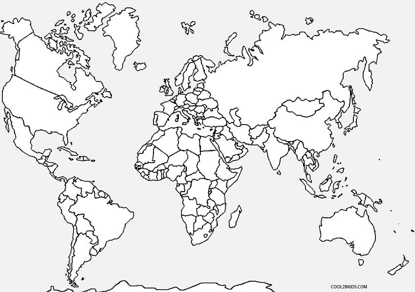 Printable World Map Coloring Page For Kids Cool2bKids