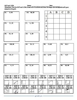 6th Grade Printable Greatest Common Factor Worksheets