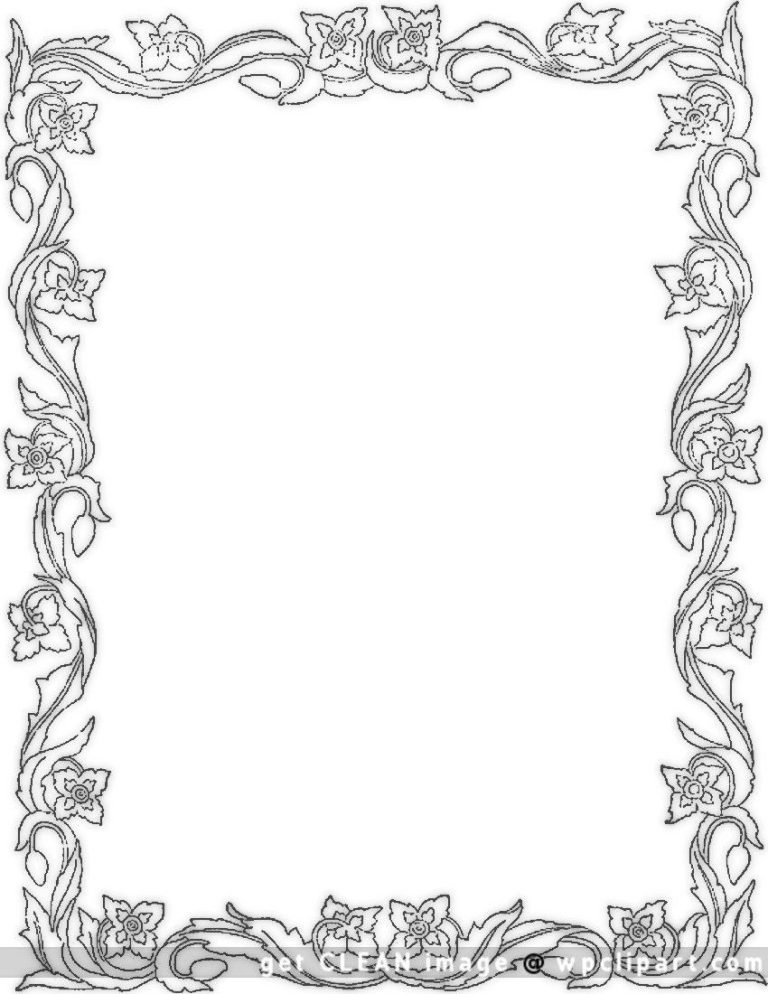 Rose Coloring Pages Border
