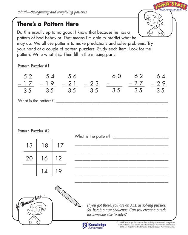 Number Pattern Worksheets 5th Grade Pdf