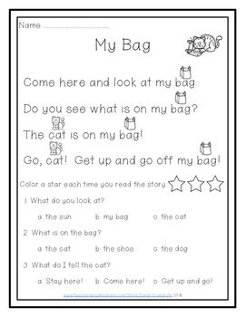 Reading Comprehension Kindergarten Reading Worksheets Sight Words