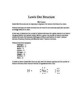 Lewis Dot Structure Worksheets With Answers