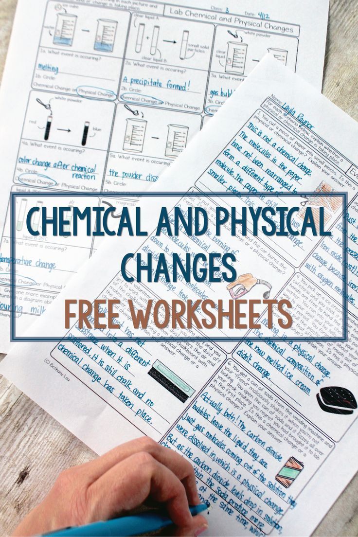Chemistry Physical And Chemical Changes Worksheet Answers