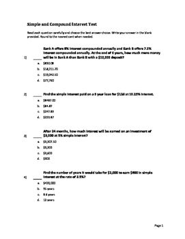 8th Grade Simple Interest Worksheet