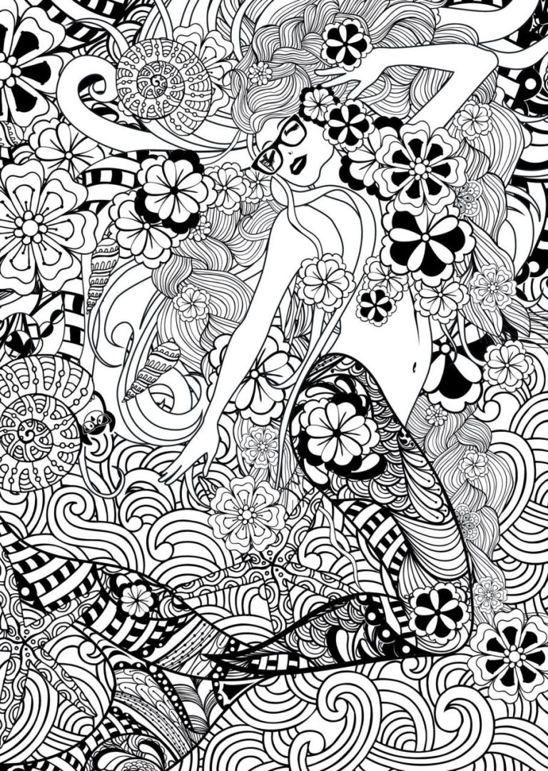 Coloring Page Mandala Mermaid